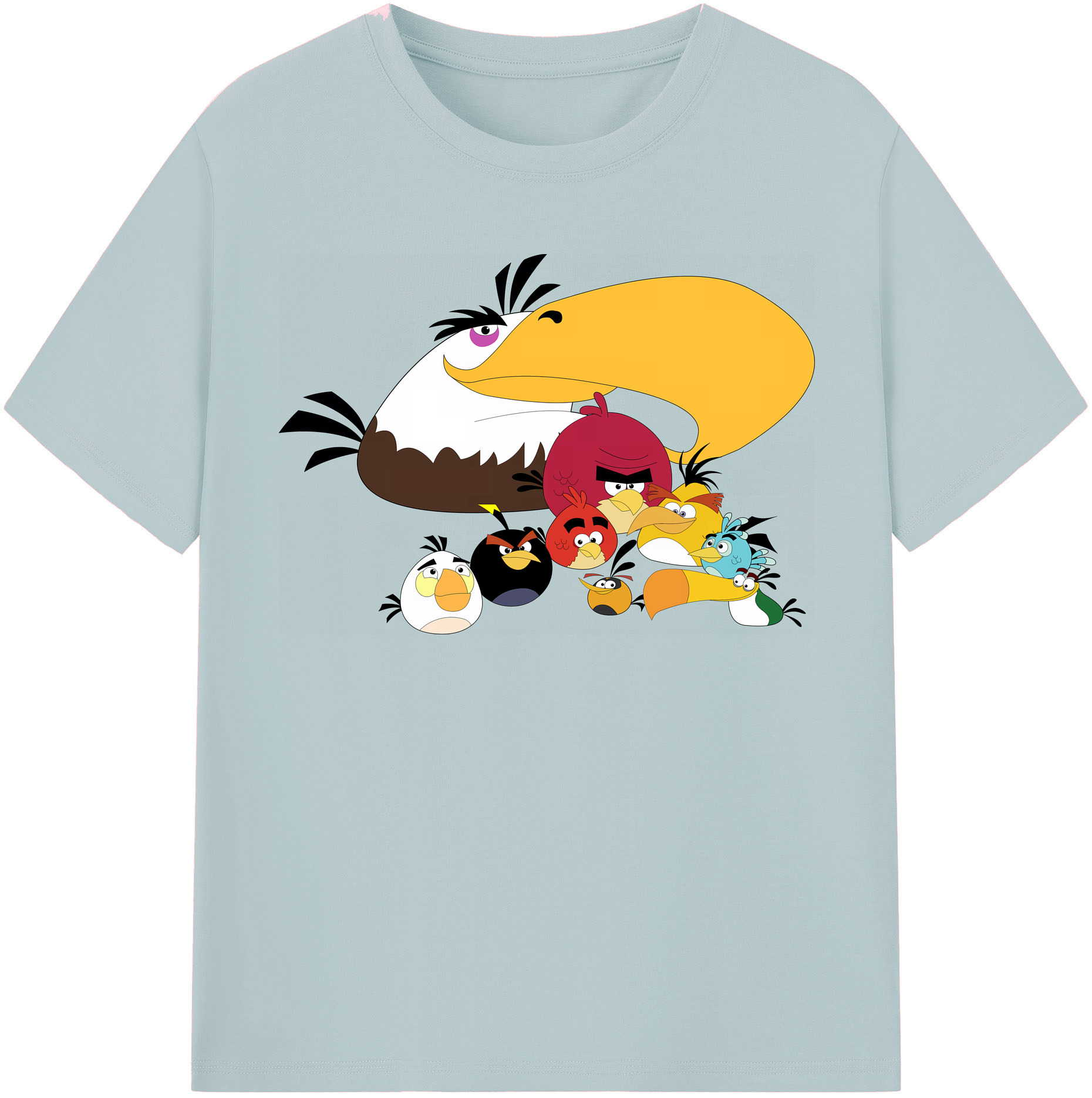 （画像用） Angry Birds アングリーバード 綿100％半袖Tシャツ（フロントプリント）